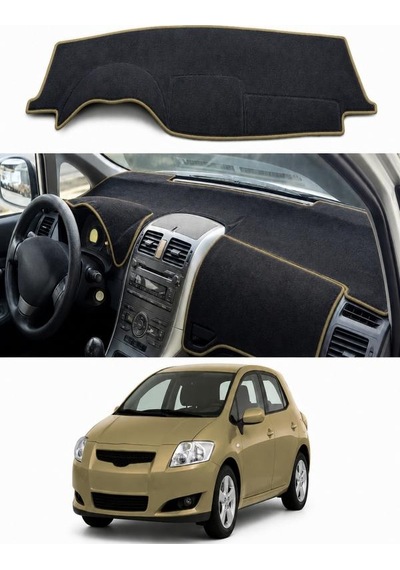 Toyota - Auris 2006-2012 Uyumlu Torpido Koruma Kılıfı - Taba Şeritli
