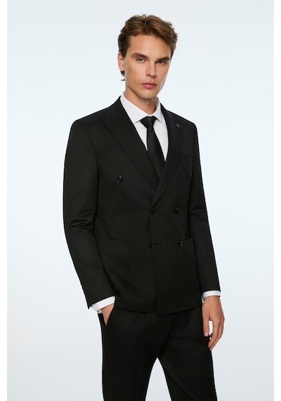Morven Erkek Siyah Poliviskon Trend Düz Slim Fit Sivri Yaka Kruvaze Takım Elbise 26ms001026001 Siyah Morven Erkek Siyah Poliviskon Trend Düz Slim Fit Sivri Yaka Kruvaze Takım Elbise 26ms001026001 Siyah