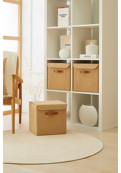 Ocean Home Textile 3'lü Jüt Kapaklı Kutu Set