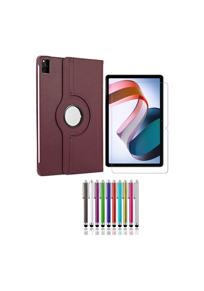 Xiaomi Redmi Pad 10.6 Uyumlu 360 Dönebilen Tablet Kılıfı Kalem Ekran Koruyucu 3lü Set Kılıf