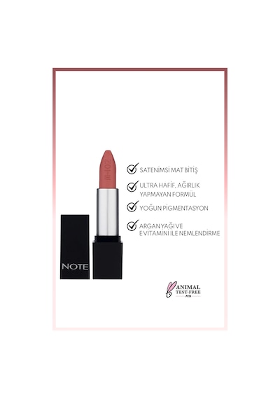 Note Cosmetique Mattever Lipstick Yarı Mat Saten Bitişli Ruj 06 Sunset Party - Pembe