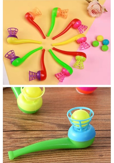 Top Üfleme Oyunu 2 Adet Saksafon Üfleme Nefes Oyuncağı Üfleme Düdüğü Oyuncak Karne Sınıf Çocuk Hediye
