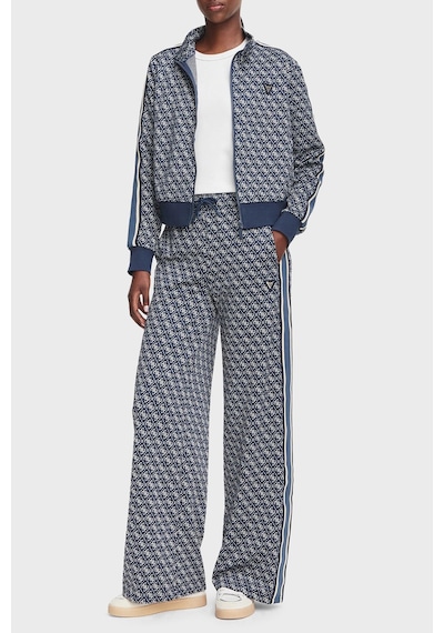 Guess Allover Jacquard 4g Logolu Wide Leg Bol Paça Pantolon V6yb27k5181 Kadın Pantolon V6yb27 K5181 Fbır Lacivert