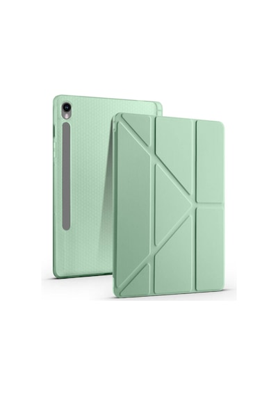 Goocamp Galaxy Tab S9 Fe Kılıf Uyumlu Tri Folding Kalem Bölmeli Standlı Kılıf-açık Tablet Kılıfı