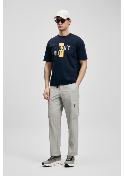 Lufian Carl Modern Grafik T- Shirt Lacivert Lacivert 111020285100200