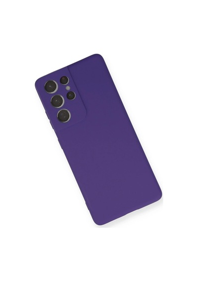 Newface - 56 - Samsung Galaxy Uyumlu  S21 Ultra Kılıf Nano İçi Kadife Silikon - Ece-umay - - Mor