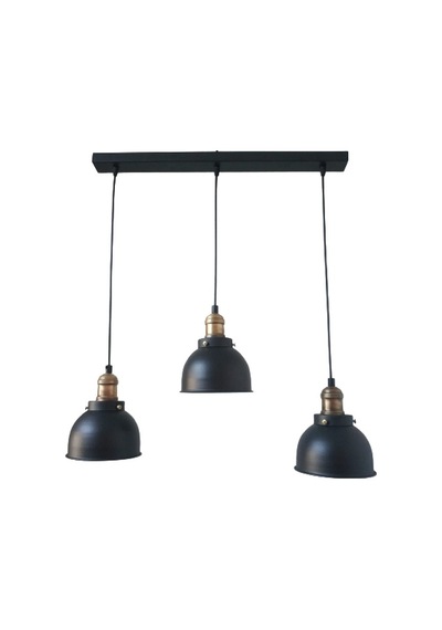 Dylight Retro Metal Dekoratif 3 Lü Masa Üstü Siyah Rustik Avize En:60 Cm Beyaz