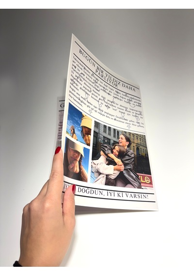 Doğum Günü Gazetesi Kişiye Özel Doğum Günü Hediyesi Beyaz