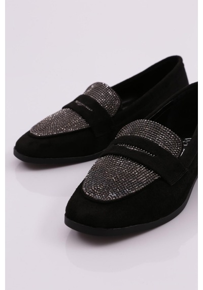 Dgn 3353 Kadin Loafer Ayakkabi Siyah Süet