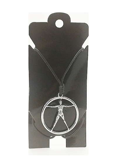 Kore İp Askılı Ve Krom Çelik Kaplamalı Unisex Tribal Kolye Gümüş6