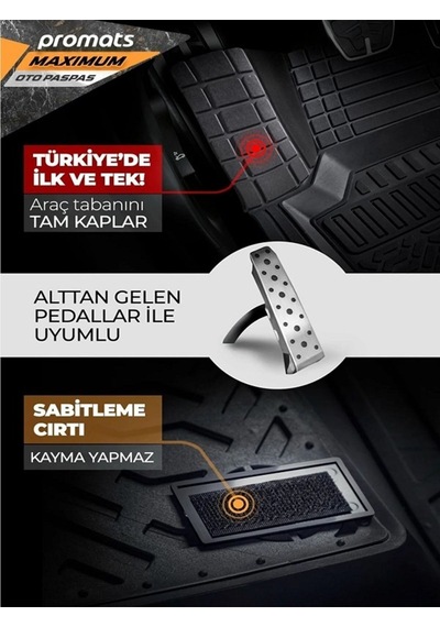 Dacia Dokker 2013 Model Ve Sonrası Uyumlu Oto Paspas 4d Maximum Siyah
