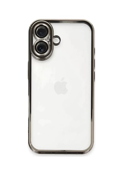 Newface Apple İphone 16 Kılıf Razer Lensli Silikon - Titanyum Gri
