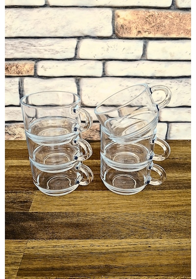 Saplı Çay Bardağı- Nescafe Bardağı-kahve Bardağı-6 Adet - 270 Cc