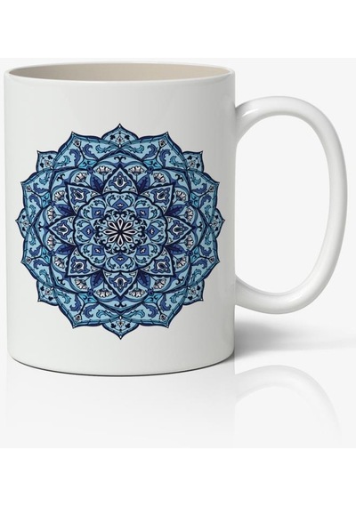 Yaşam Çiçeği Mandala Baskılı Kupa Bardak Baskılı Kahve Kupa Bardak-3