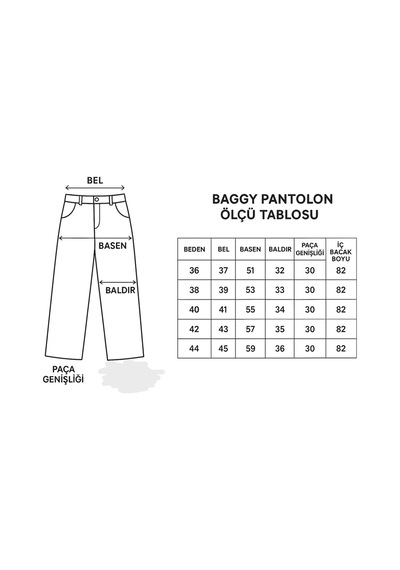 Eseclass Mavi Yıkama Kadın Yüksek Bel Baggy Jean Mavi Mavi