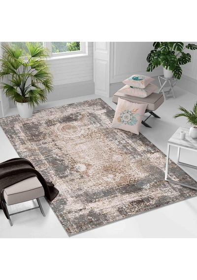 Kaymaz Taban Yıkanabilir Halı Mutfak, Salon, Yatak Odası İçin Modern Dijital Baskı Halı Sln Halı - 0030 Çok Renkli