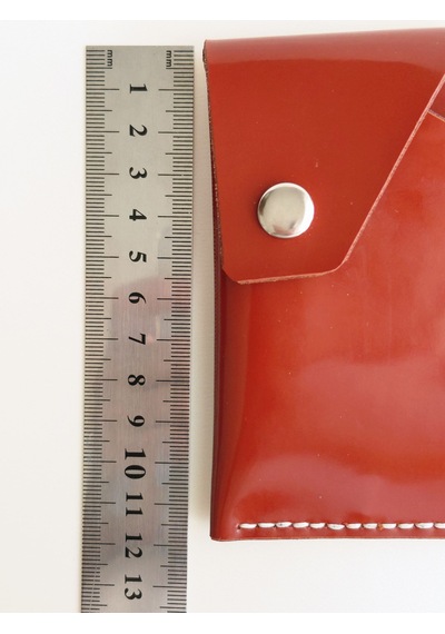 Luna Luster Hakiki Deri Minimalist Taba Unisex Kartlık/cüzdan Kızıl Taba