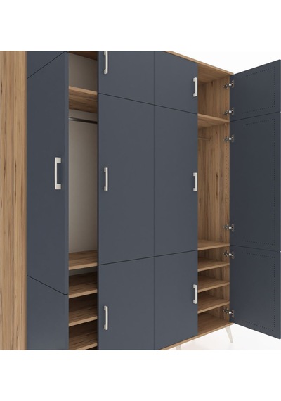 Hyperion Gardrop 10 Raflı 12 Kapaklı 2 Askılı 176x44x221 Çam-antrasit/çam Antrasit/çam Hyperion Gardrop 10 Raflı 12 Kapaklı 2 Askılı 176x44x221 Çam-antrasit/çam Antrasit/çam