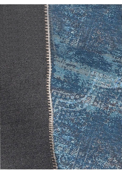 Blues Şönil Vintage Desenli Dokuma Taban Dekoratif Halı Kilim Yolluk Dijital Baskı Halı Yıkanabilir