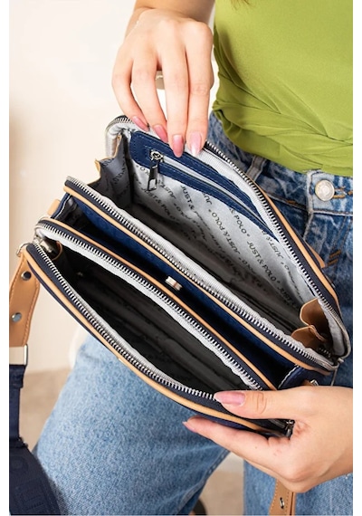 Just Polo Kadın Ayarlanabilir Askılı Su Geçirmez Lüks Omuz Çantası Shoulder Bag Ebat: 16 X 26 Cm Lacivert