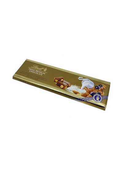 Lindt Swiss Premium Kuru Üzümlü, Bademli, Fındıklı Sütlü İsviçre Çikolatası 300 G