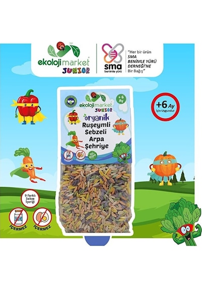 Ekoloji Market Organik Ruşeymli Sebzeli Bebek Makarnası Arpa Şehriye 250 G