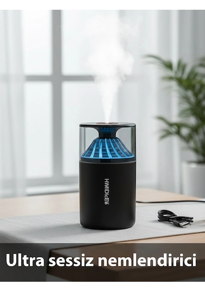 Rgb Işıklı Ultrasonik Hava Nemlendirici Sessiz Çalışan Mini Masaüstü Difüzör