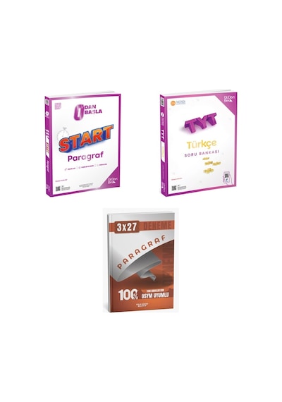 2027 2027 Tyt Üçdörtbeş Sıfırdan Başla Start Paragraf + Türkçe Soru + Anla Kazan Paragraf Deneme 3'lü Set