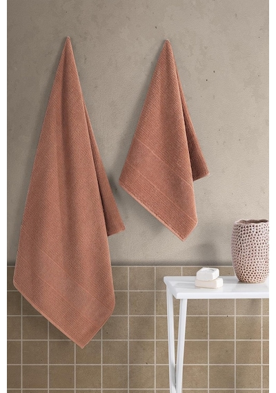 Royality 50x90-70x140 Cm 2&apos Li Banyo Havlu Seti,%100 Pamuklu Havlu Takımı Kiremit 4 Renk