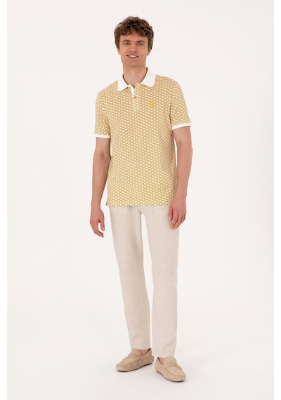 U.S. Polo Assn. Erkek Regular Fit Açık Haki Polo Yaka Tişört 50311937-VR183