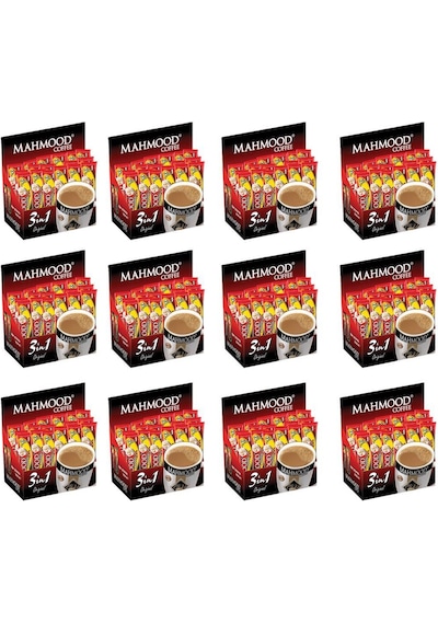 Mahmood Coffee 3ü1 arada 18 gr 48 adet  12 Paket ( 1 Koli )
