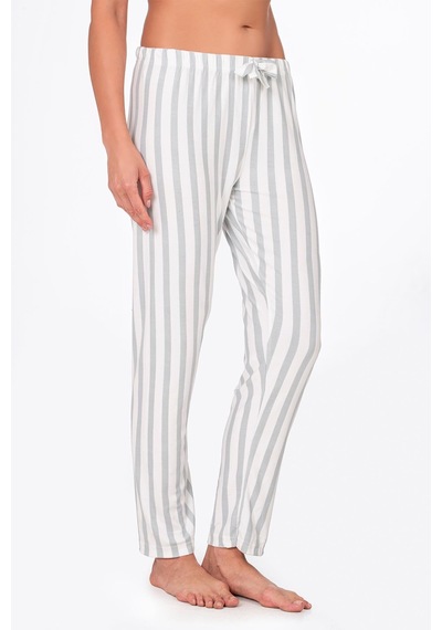 Kompedan Kadın Süet Çizgili Pijama Tek Alt Desen 9