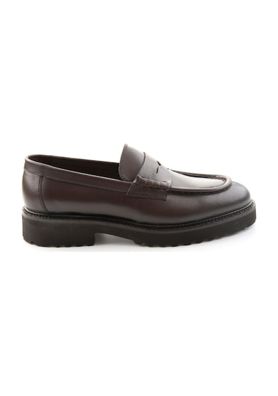 Kahve Antik Hakiki Deri Erkek Loafer Ayakkabı E01648626941