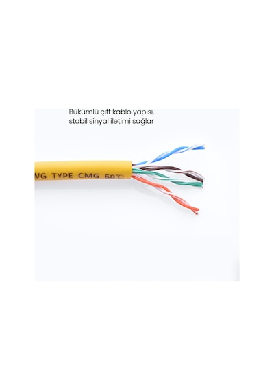 Ugreen Cat5e Ethernet Kablosu, 2 Metre, Sarı, 11231