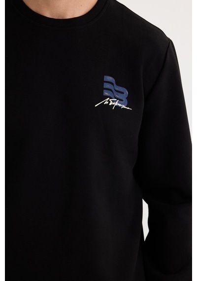 Tudors Unisex Relax Fit Pamuklu Yumuşak Dokulu Bisiklet Yaka İçi Polarlı Baskılı Siyah Sweatshirt-37313 Siyah Tudors Unisex Relax Fit Pamuklu Yumuşak Dokulu Bisiklet Yaka İçi Polarlı Baskılı Siyah Sweatshirt-37313 Siyah
