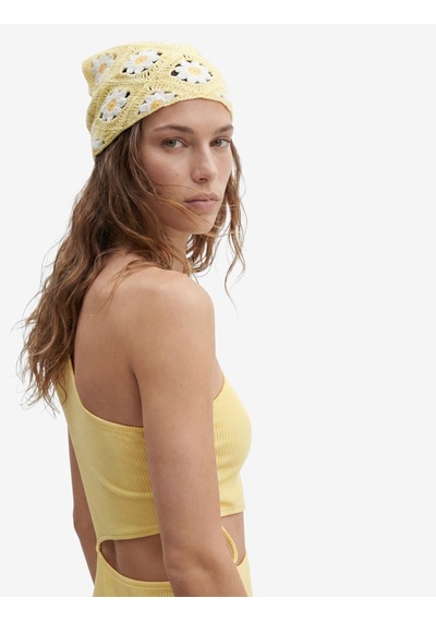 Koton Çiçekli Detaylı Bağlamalı Üçgen Bandana- Koton X Sibil Çetinkaya Sarı 6sak50097aa