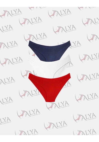Alya Underwear Kadın Bikini Kesim Pamuklu Empirme Baskılı Slip Külot - 3 Adet - S, M, L, Xl, 2xl Çok Renkli T02