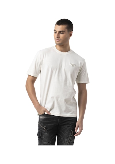 Cipo & Baxx Erkek Basic Bisiklet Yaka Regular Fit Pamuklu Kısa Kollu Tişört Ct823 Ecru