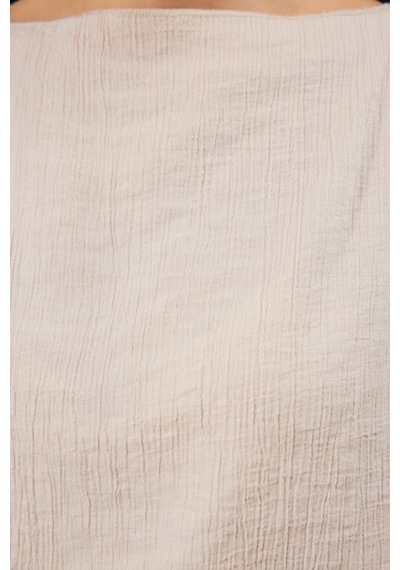 Sateen Glow Bluz - Bej-137327