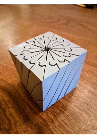 3d Baskı Twisting Küp - Mekanik Dönen Bulmaca Küpü-gri