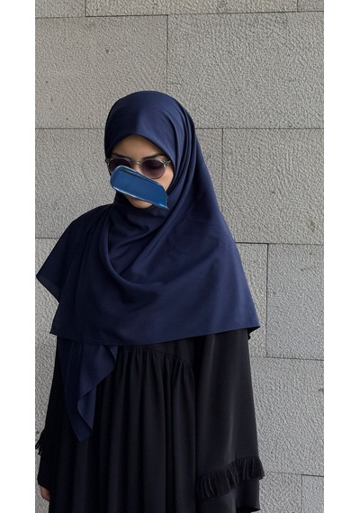 Qalortex Scarf Pamuklu Organik Modal Eşarp-lacivert