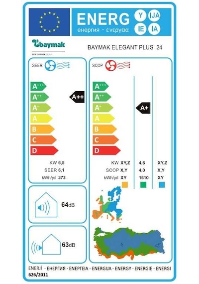 Baymak Montaj Dahil Elegant Plus 24.000 Btu A++ Inverter Klima