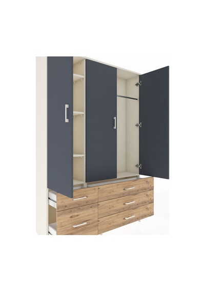 Arges Dolap 5 Raflı 5 Çekmeceli Tek Askılı 132x30x195 Aytaşı-antrasit/çam Antrasıt/atlas Çam Arges Dolap 5 Raflı 5 Çekmeceli Tek Askılı 132x30x195 Aytaşı-antrasit/çam Antrasıt/atlas Çam