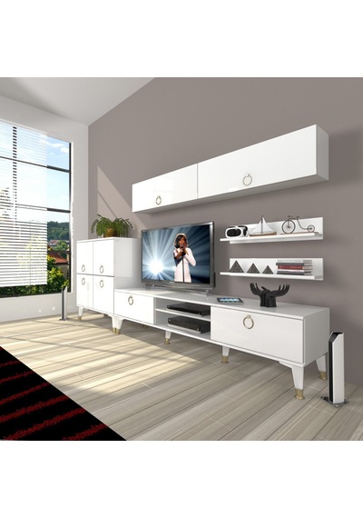 Decoraktiv Eko 6y Mdf Dvd Gold Tv Ünitesi Tv Sehpası Beyaz
