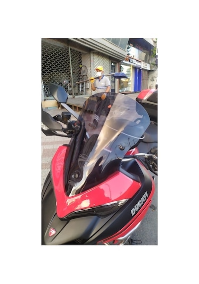 Zeus Motor 2015-18 Ducati Multistrada 1200 Ön Cam 51cm 4mm Koyu Füme Motosiklet Camı Çok Renkli
