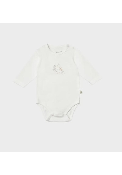 Bibaby Organik Body Uzun Kol Penguin Club Ekru - Gri-11651 Ekru