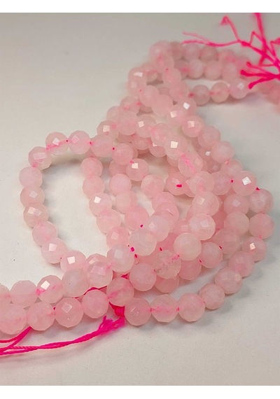 Pembe Kuvars Taşı Faset Kesim Dizi 8mm 42560 Çok Renkli