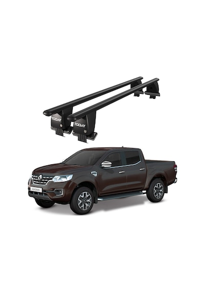 Royal Renault Alaskan 2016 Ve Sonrası Uyumlu Siyah Ara Atkı Port Bagaj Tavan Barı