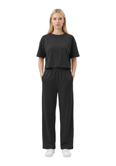 Cottonhıll Premium - Sway Collection Siyah Modal Bisiklet Yaka Tişört