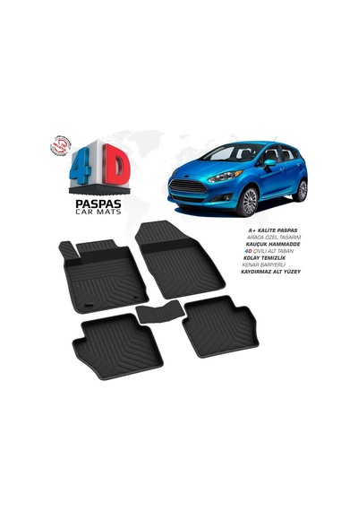 Ford Fiesta 4d Araca Özel Havuzlu Kauçuk Paspas 2015-2017